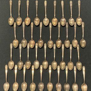 Wm Rogers Presidential Spoons Set of 37 George Washington to Gerald Ford